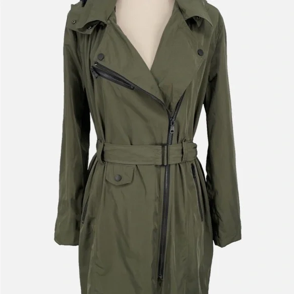 Avec Les Filles Olive Moto Trench Coat - Picture 1 of 8